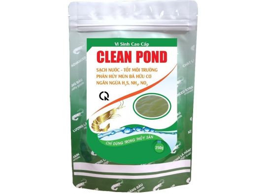 CLEAN POND:  Vi sinh cao cấp_phân hủy mùn bã hữu cơ ngăn ngừa H2S, NH3, NO2
