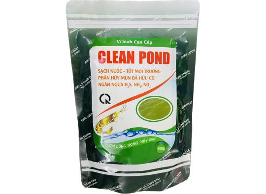 CLEAN POND:  Sạch nước tốt môi trường, phân hủy mùn bã hữu cơ ngăn ngừa H2S, NH3, NO2