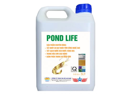 POND LIFE - BLUE: Tẩy nhớt ao bạt nuôi tôm công nghệ cao, tẩy sạch nước keo nhớt, váng bọt, vàng man