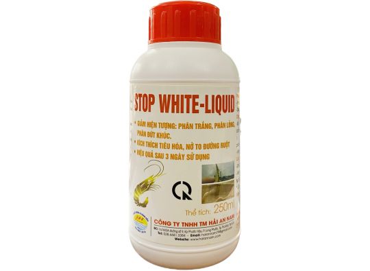 STOP WHITE- LIQUID: Phòng các bệnh: phân trắng, phân đứt khúc,... kích thích tiêu hóa nở to đường ru