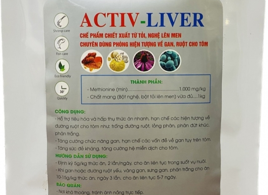 ACTIV-LIVER: Tăng cường chức năng gan, hạn chế các vấn đề về gan tụy trên tôm.