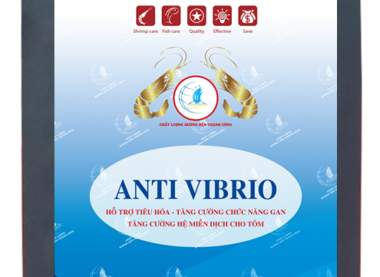 ANTI VIBRIO: Hỗ trợ tiêu hóa, tăng cường chức năng gan, tăng cường hệ miễn dịch cho tôm