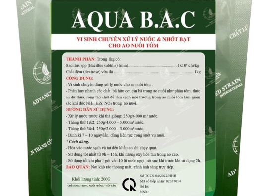 AQUA B.A.C: Vi sinh chuyên dùng xử lý nước trong ao nuôi tôm