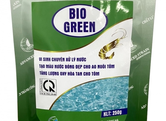 BIO GREEN: Xử lí nước & đáy_Hấp thu H2S, NH3, hạn chế NO2 cho ao nuôi tôm – Giảm lượng bùn đen