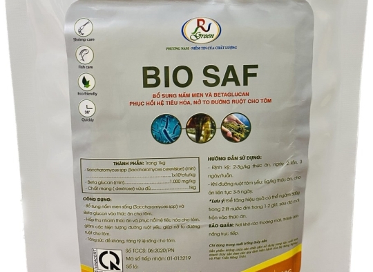 BIO  SAF: Bổ sung nấm men sống cho tôm phục hồi hệ tiêu hóa- giúp nở to đường ruột cho tôm 