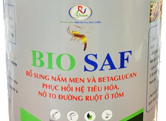 BIO  SAF: Bổ sung nấm men sống cho tôm phục hồi hệ tiêu hóa- giúp nở to đường ruột cho tôm 