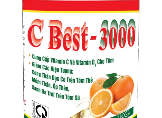 C BEST - 3000: Cung cấp vitamin C và vitamin D3 cho tôm, giúp lột xác đồng loạt,...