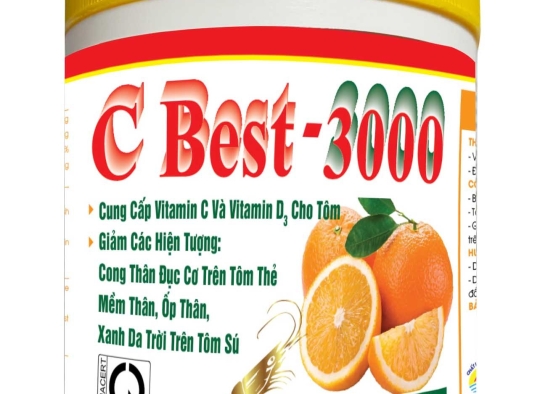 C BEST - 3000: Cung cấp vitamin C và vitamin D3 cho tôm, giúp lột xác đồng loạt,...