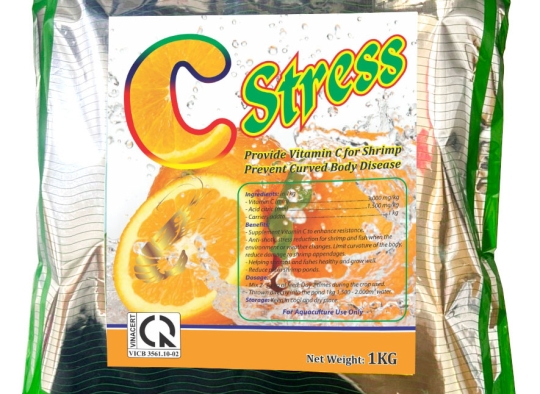 C STRESS: CUNG CẤP VITAMIN C CHO tôm, phòng bệnh ốp thân, cong thân ở tôm,..