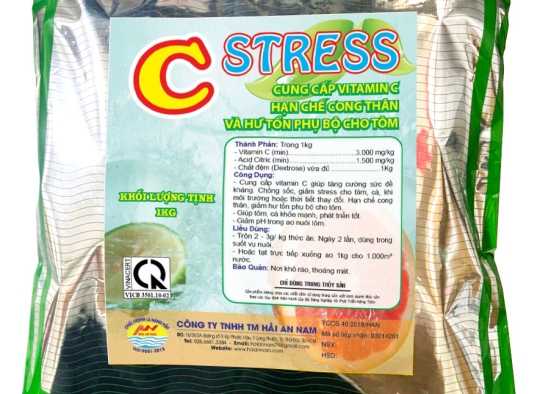 C STRESS: CUNG CẤP VITAMIN C CHO TÔM - PHÒNG BỆNH CONG THÂN Ở TÔM - GIẢM HƯ TỔN PHỤ BỘ