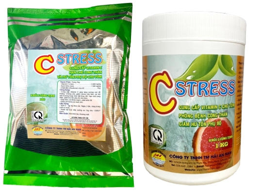 C STRESS: CUNG CẤP VITAMIN C CHO TÔM - PHÒNG BỆNH CONG THÂN Ở TÔM - GIẢM HƯ TỔN PHỤ BỘ