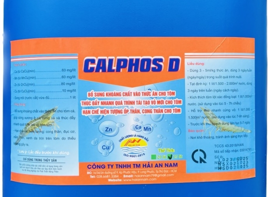 CALPHOS D: KHOÁNG TẠT PHÒNG HIỆN TƯỢNG ỐP THÂN, CONG THÂN CHO TÔM