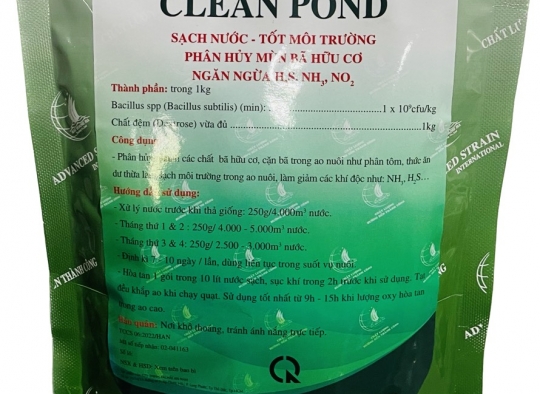 CLEAN POND: Vi sinh cao cấp_Sạch nước -  tốt môi trường; phân hủy mùn bã hữu cơ ngăn ngừa H2S, NH3, 