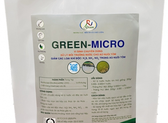 GREEN - MICRO: Xử lý nước và đáy ao nuôi giảm các loại tảo độc: H2S,NH3,..