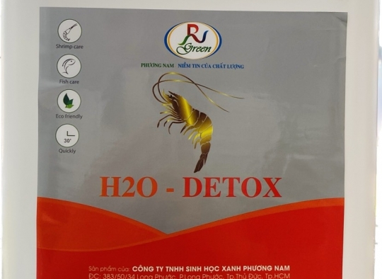 H2O- DETOX: Khử phèn, kết tủa kim loại nặng, trung hòa các chất tồn dư trong ao,...