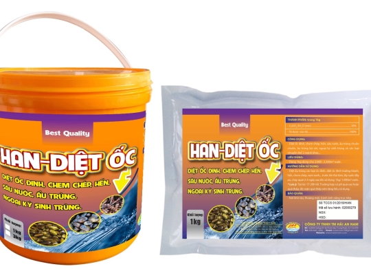 HAN-DIỆT ỐC:  Diệt ốc đinh, chem chép, hến, sâu nước, ấu trùng chuồn chuồn, ấu trùng bò sát