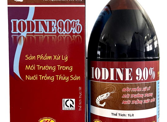 IODINE 9.0 %: Chai thủy tinh_Diệt khuẩn mạnh, sát trùng nhanh, an toàn cho tôm