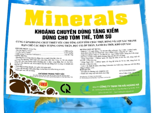 MINERALS _KHOÁNG TĂNG KIỀM: Khoáng chuyên dùng tăng kiềm cho ao nuôi tôm