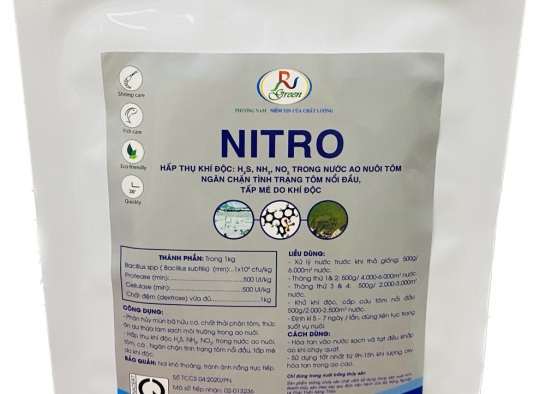 NITRO: Vi sinh chuyên dùng xử lý ao nuôi , phân hủy mùn bã hữu cơ, giảm tảo độc