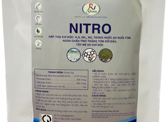 NITRO: Vi sinh chuyên dùng xử lý ao nuôi , phân hủy mùn bã hữu cơ, giảm tảo độc