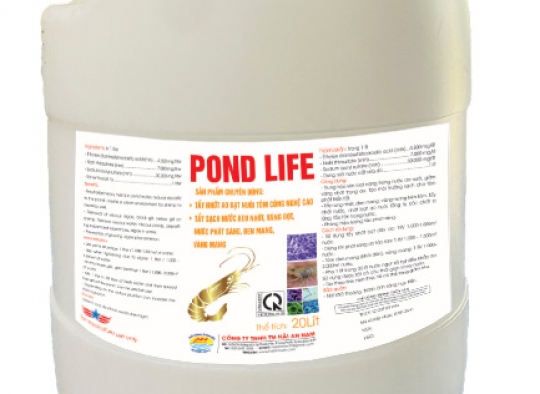 POND LIFE: Tẩy nhớt ao bạt nuôi tôm công nghệ cao, tẩy sạch nước keo nhớt, váng bọt, vàng mang,...