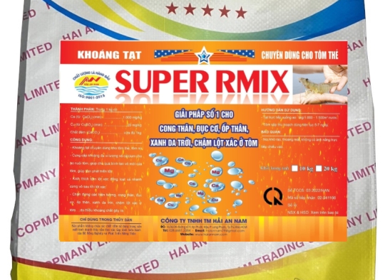 SUPER RMIX: Nhãn đỏ_ Khoáng tạt thế hệ mới chuyên dùng cho tôm thẻ, phòng cong thân,..