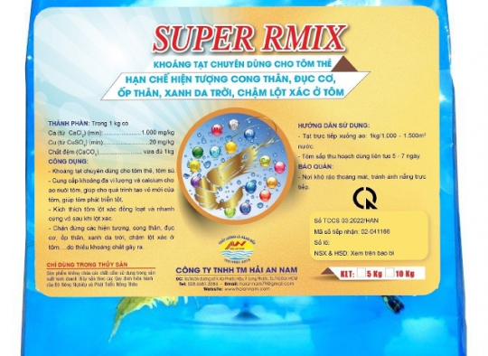 SUPER RMIX: GOLD_ Khoáng tạt chuyên dùng cho tôm thẻ, chặn hiện tượng cong thân, đục cơ,...